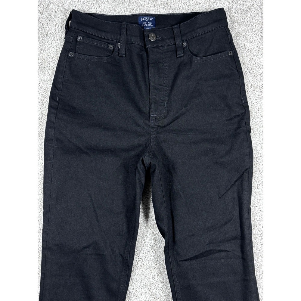 J Crew Womens High Rise Flare Crop Black‎ Jeans Size 25 Denim Pants